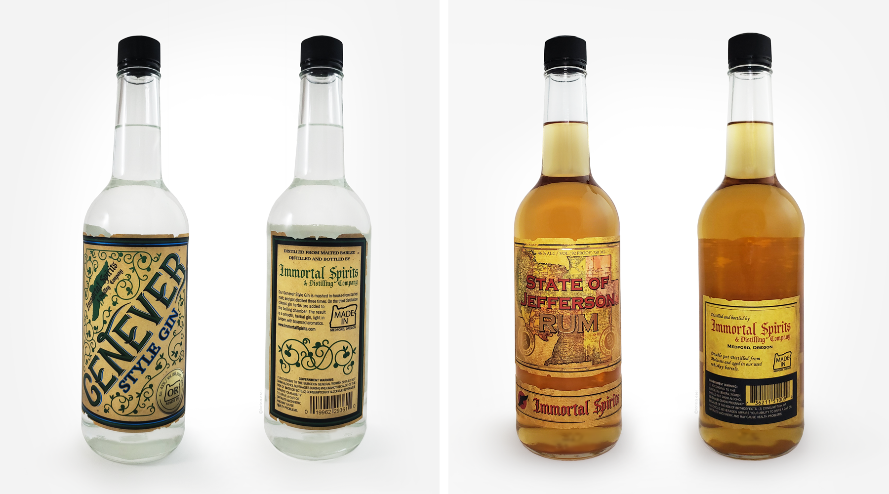 Gin and Rum Bottles By Larissa Ezell